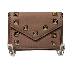 Valentino Garavani Rockstud Tan Compact Wallet EUC